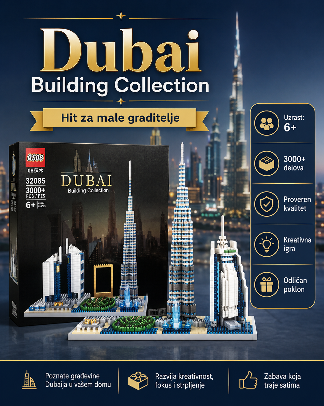Dubai Building + RC Speed Car 2u1 – veliki kreativni paket