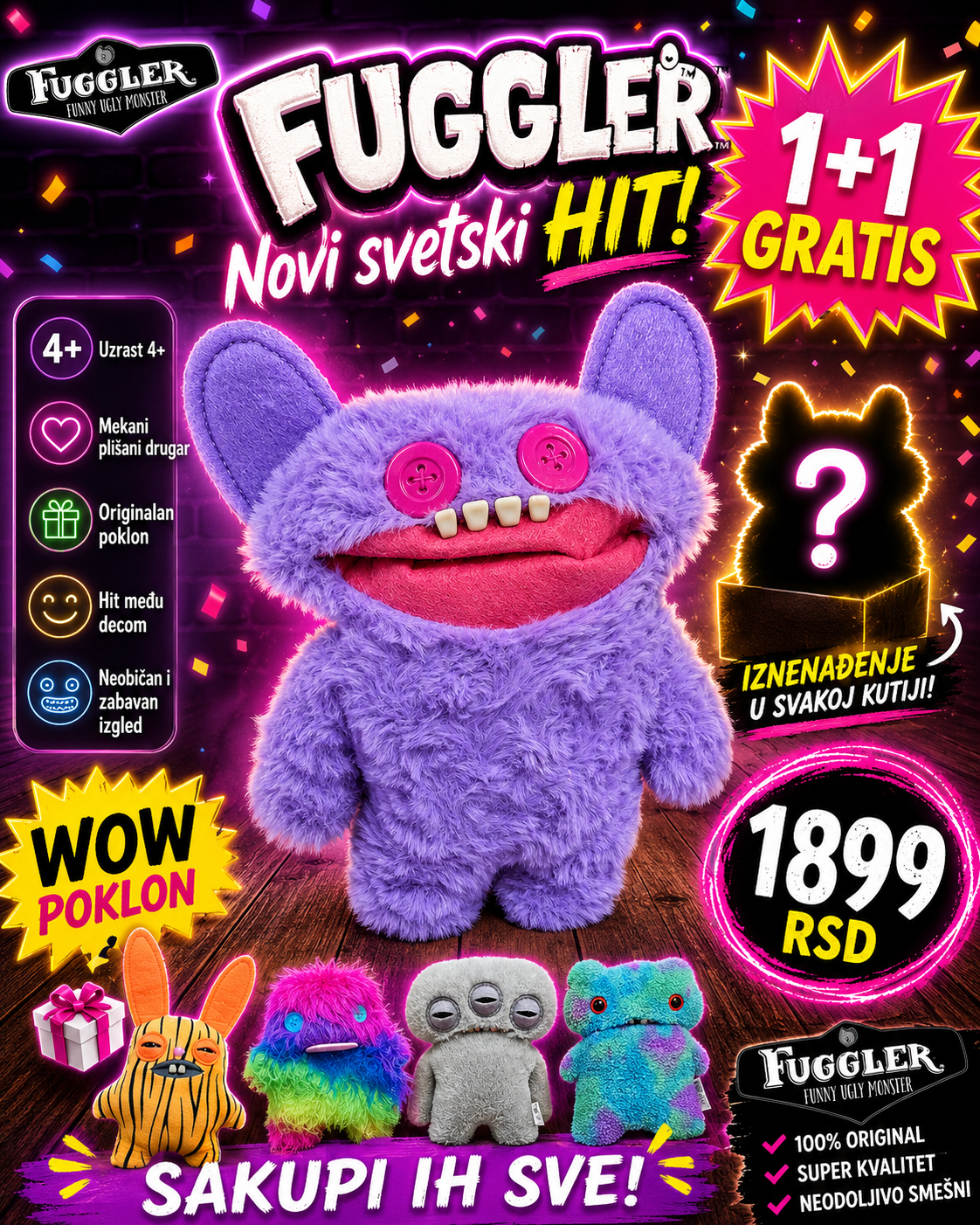 Fuggler 22 cm – 1+1 GRATIS | Izaberi 2 modela