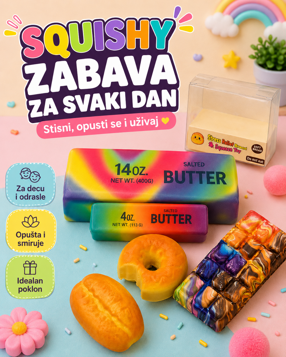 Antistres Squishy Set – veliki paket mekanih igračaka
