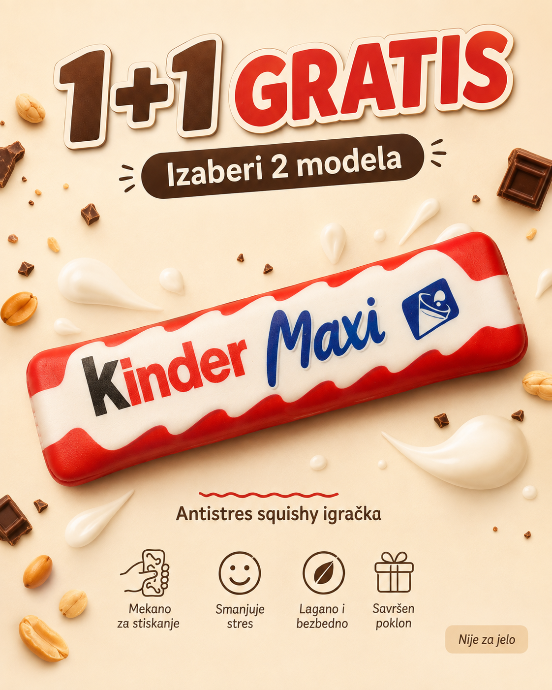 Antistres Squishy čokoladice – 1+1 GRATIS | Izaberi 2 modela