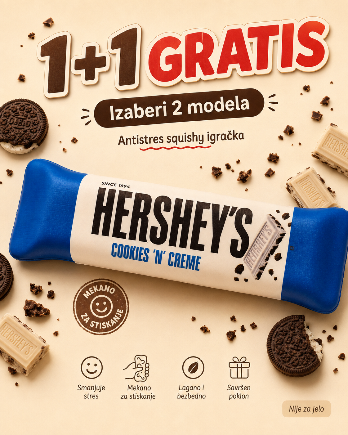 Antistres Squishy čokoladice – 1+1 GRATIS | Izaberi 2 modela