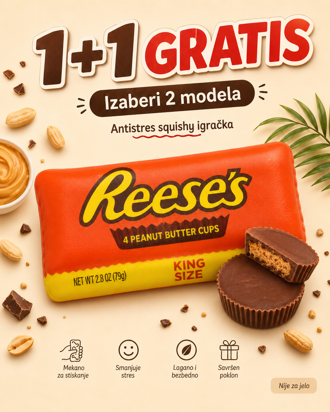 Antistres Squishy čokoladice – 1+1 GRATIS | Izaberi 2 modela