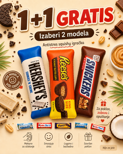 Antistres Squishy čokoladice – 1+1 GRATIS | Izaberi 2 modela