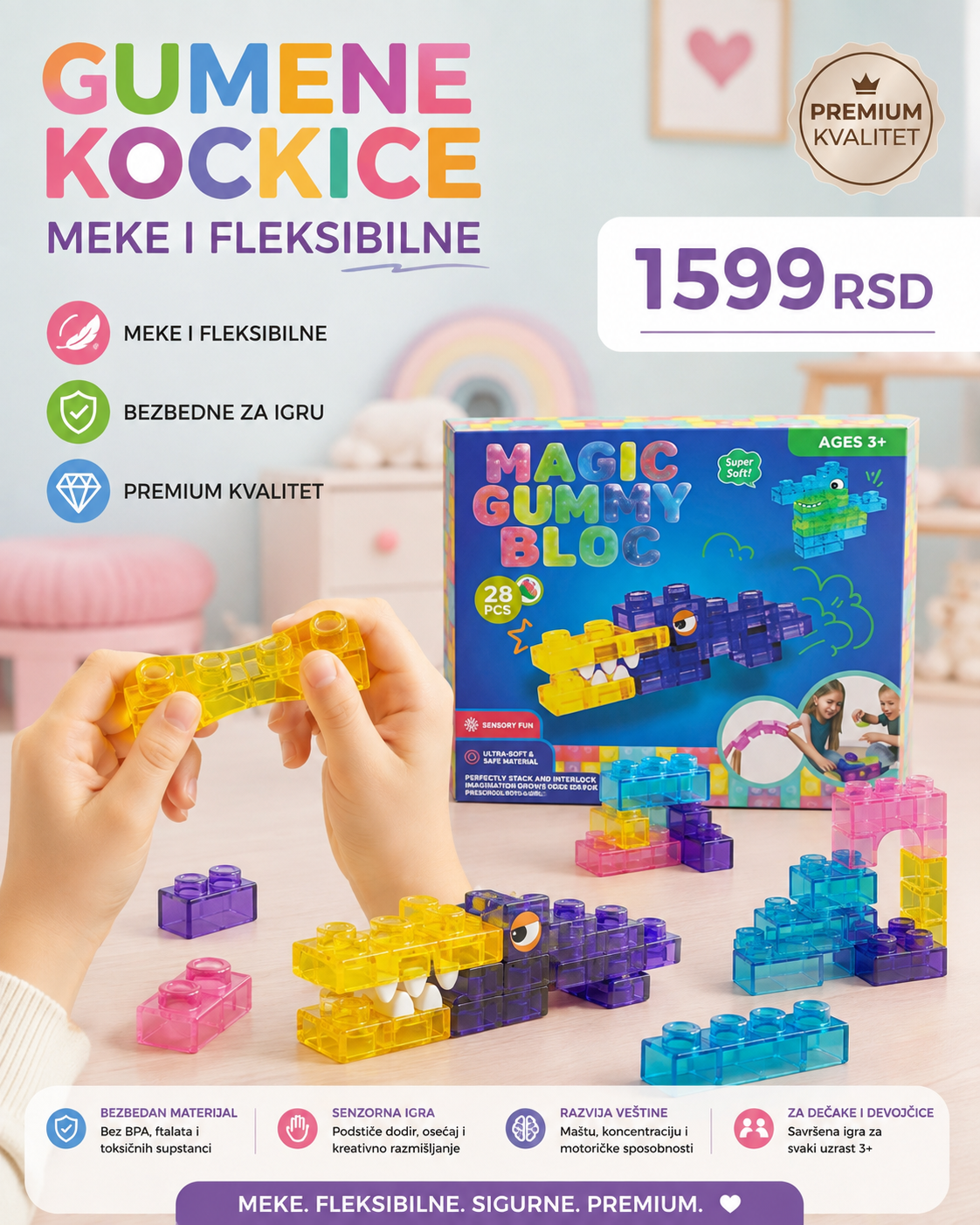 Magic Gummy Bloc – mekane gumene kockice 28 komada