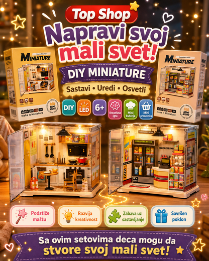 DIY Miniature – kreativni set za sastavljanje sa LED osvetljenjem | Izaberi model