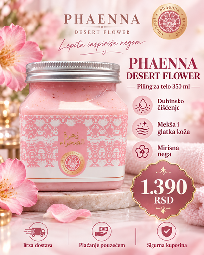 Piling za telo za dubinsko čišćenje, omekšavanje i mirisnu negu -- ULTRA PREMIUM DELUXE -- PHAENNA Desert Flower 350 ml