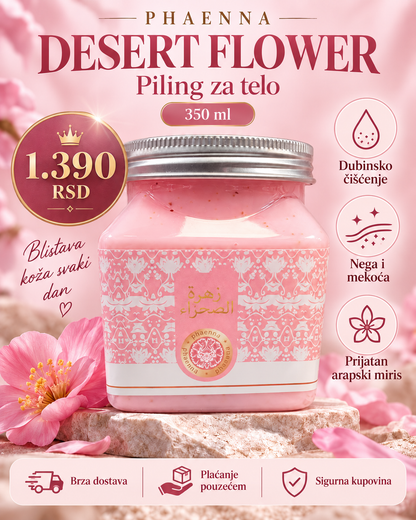 Piling za telo za dubinsko čišćenje, omekšavanje i mirisnu negu -- ULTRA PREMIUM DELUXE -- PHAENNA Desert Flower 350 ml
