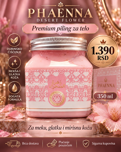 Piling za telo za dubinsko čišćenje, omekšavanje i mirisnu negu -- ULTRA PREMIUM DELUXE -- PHAENNA Desert Flower 350 ml