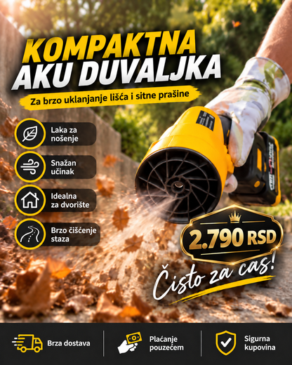 AKU duvaljka za brzo uklanjanje lišća, prašine i sitne prljavštine -- PREMIUM DELUXE