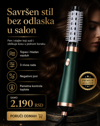 Fen i stajler za kosu 3u1 – sušenje, oblikovanje i volumen | 3 nastavka
