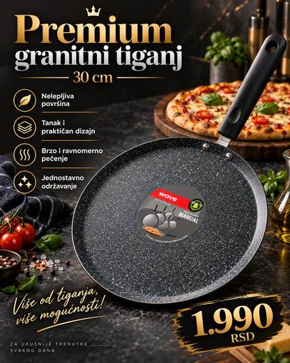 Premium Tiganj za Palačinke i Picu – Ravna Nelepljiva Površina za Savršeno Pečenje