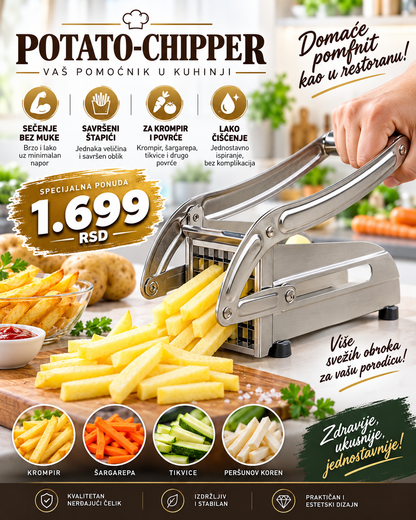 Potato Chipper – Ručni Secko za Pomfrit | Brzo i Jednako Sečenje Krompira