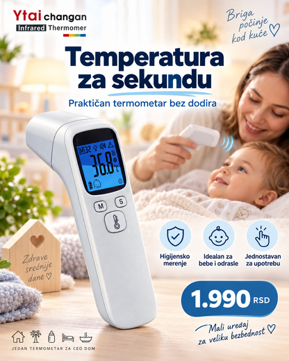 Beskontaktni Infracrveni Toplomer – Digitalno Merenje Temperature bez Kontakta