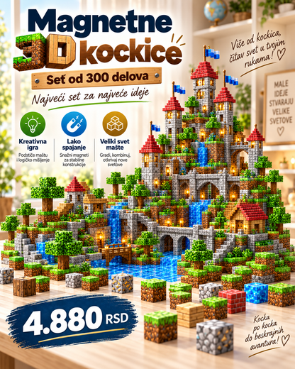 Magnetne 3D kockice „Kraljevstvo mašte“ – Za male graditelje velikih svetova