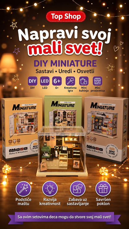 DIY Miniature – kreativni set za sastavljanje sa LED osvetljenjem | Izaberi model