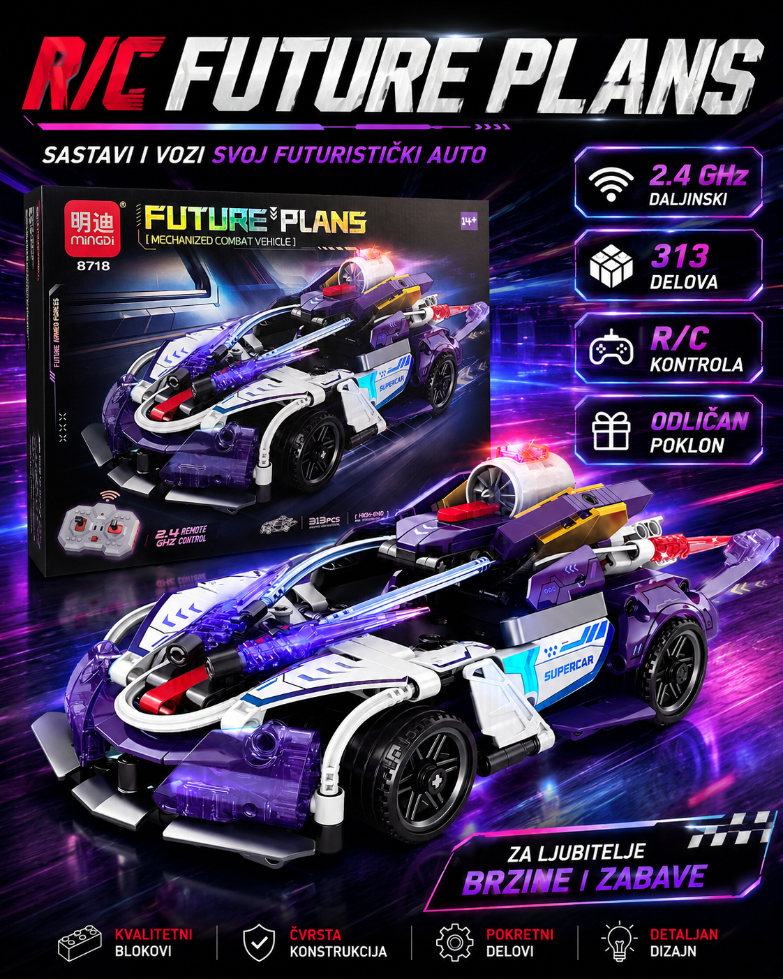 Dubai Building + RC Speed Car 2u1 – veliki kreativni paket