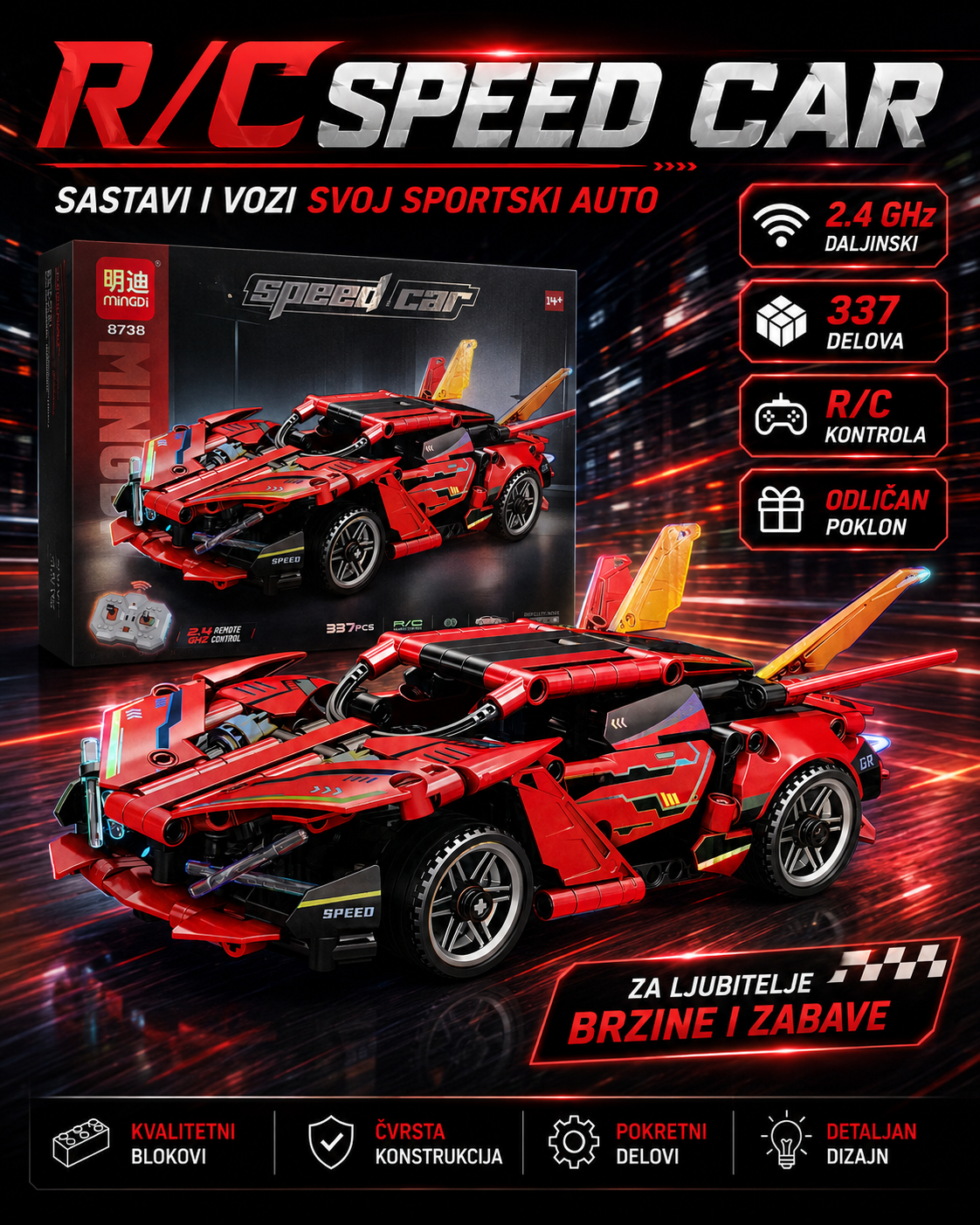 Dubai Building + RC Speed Car 2u1 – veliki kreativni paket