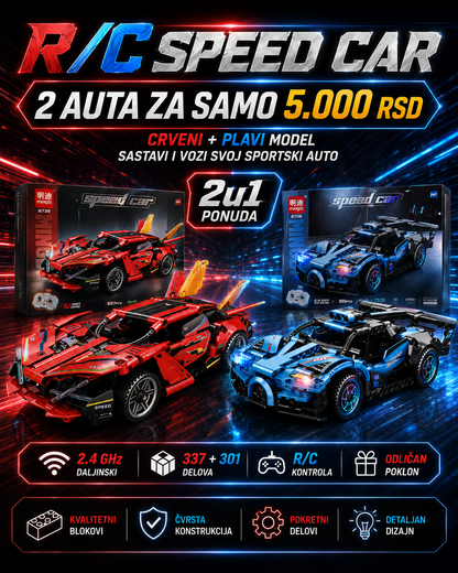 RC Speed Car 2u1 – sastavi autić od kockica i vozi ga | 2.4 GHz