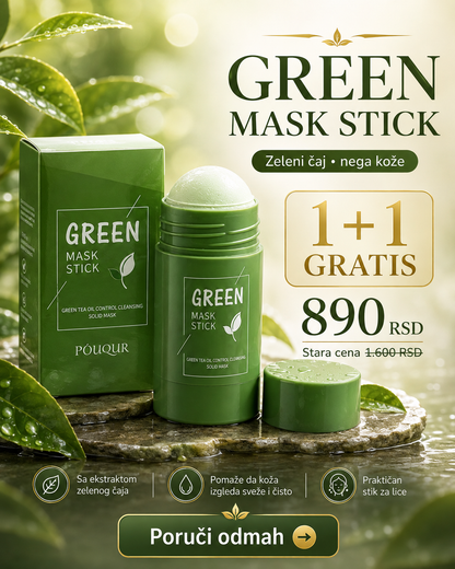 Green Mask Stick – maska za lice u stiku sa zelenim čajem | 1+1 GRATIS