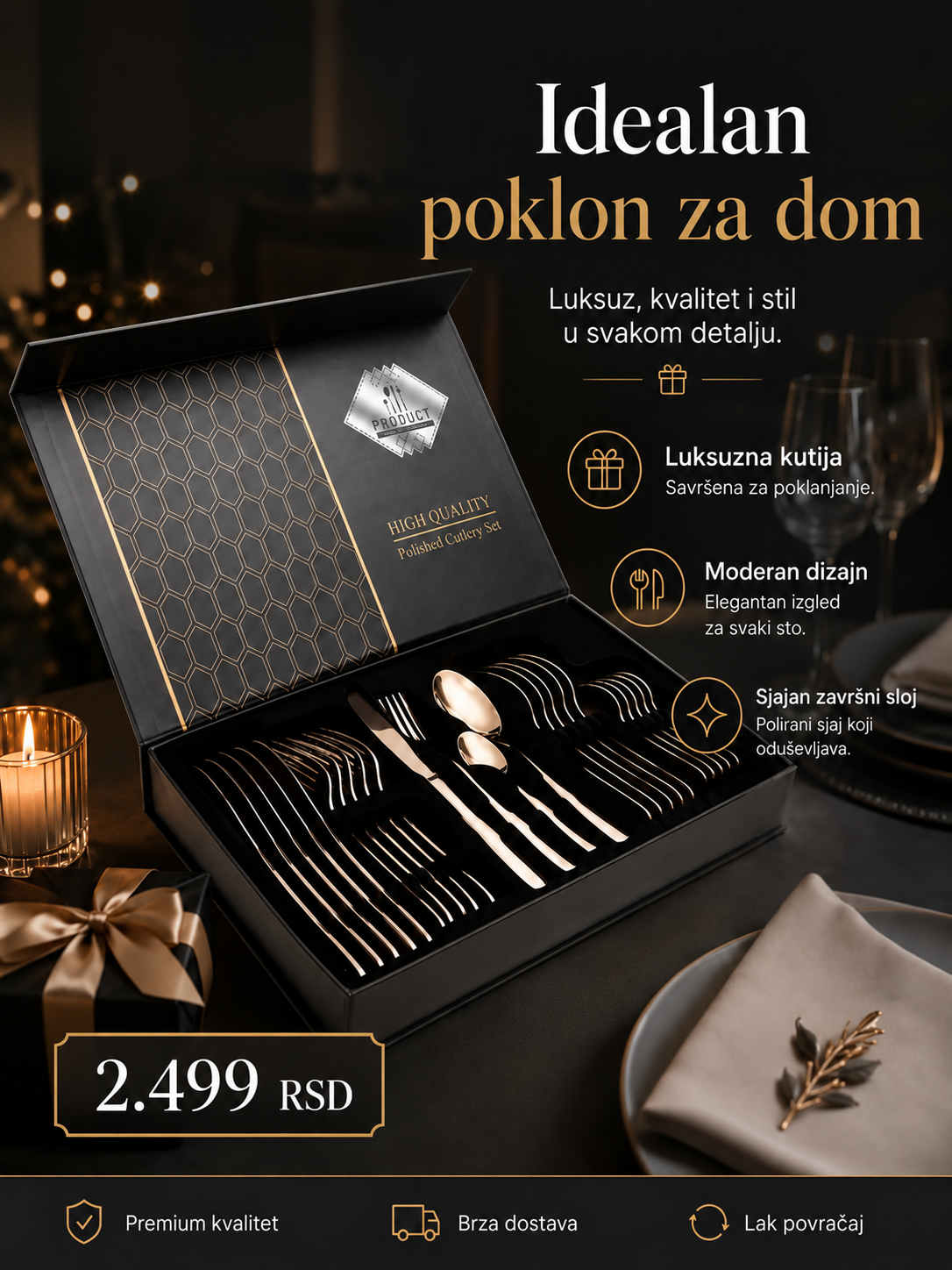 Premium set escajga u luksuznoj kutiji – elegancija za svaku trpezu