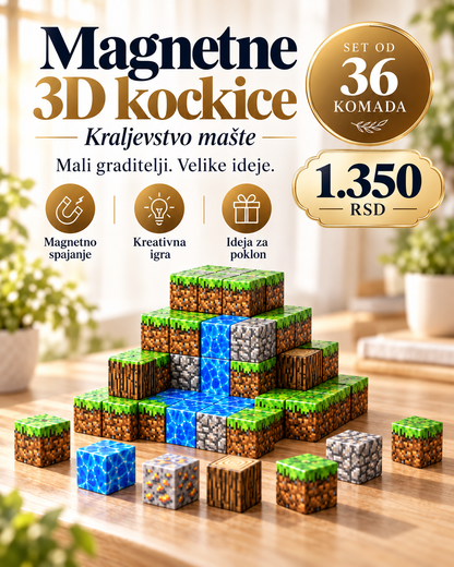 Magnetne 3D kockice „Kraljevstvo mašte“ – Za male graditelje velikih svetova