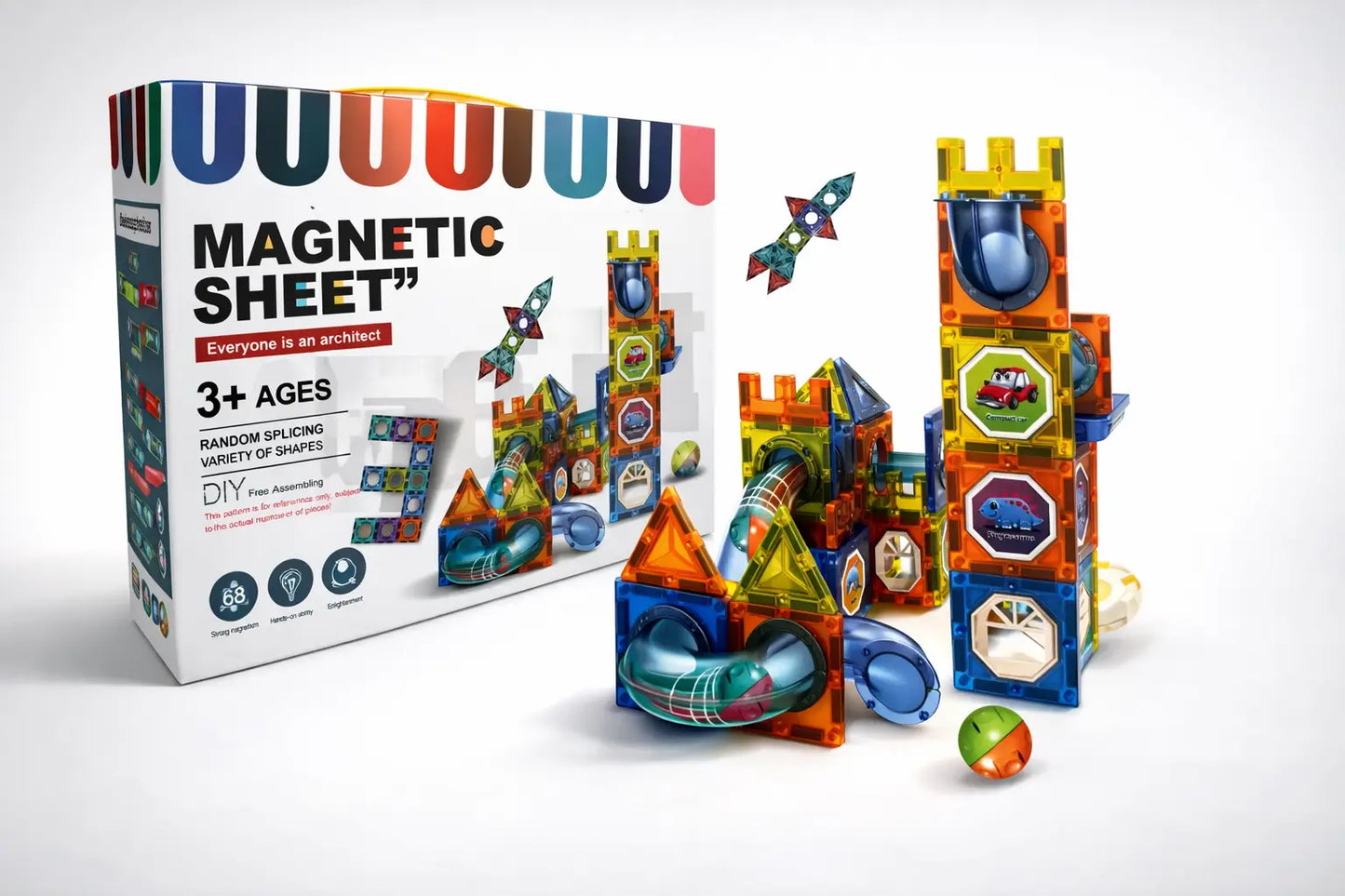 Magnetne Kocke sa Toboganom i Lopticama – Edukativni Set za Igru i Razvoj