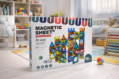 Magnetne Kocke sa Toboganom i Lopticama – Edukativni Set za Igru i Razvoj