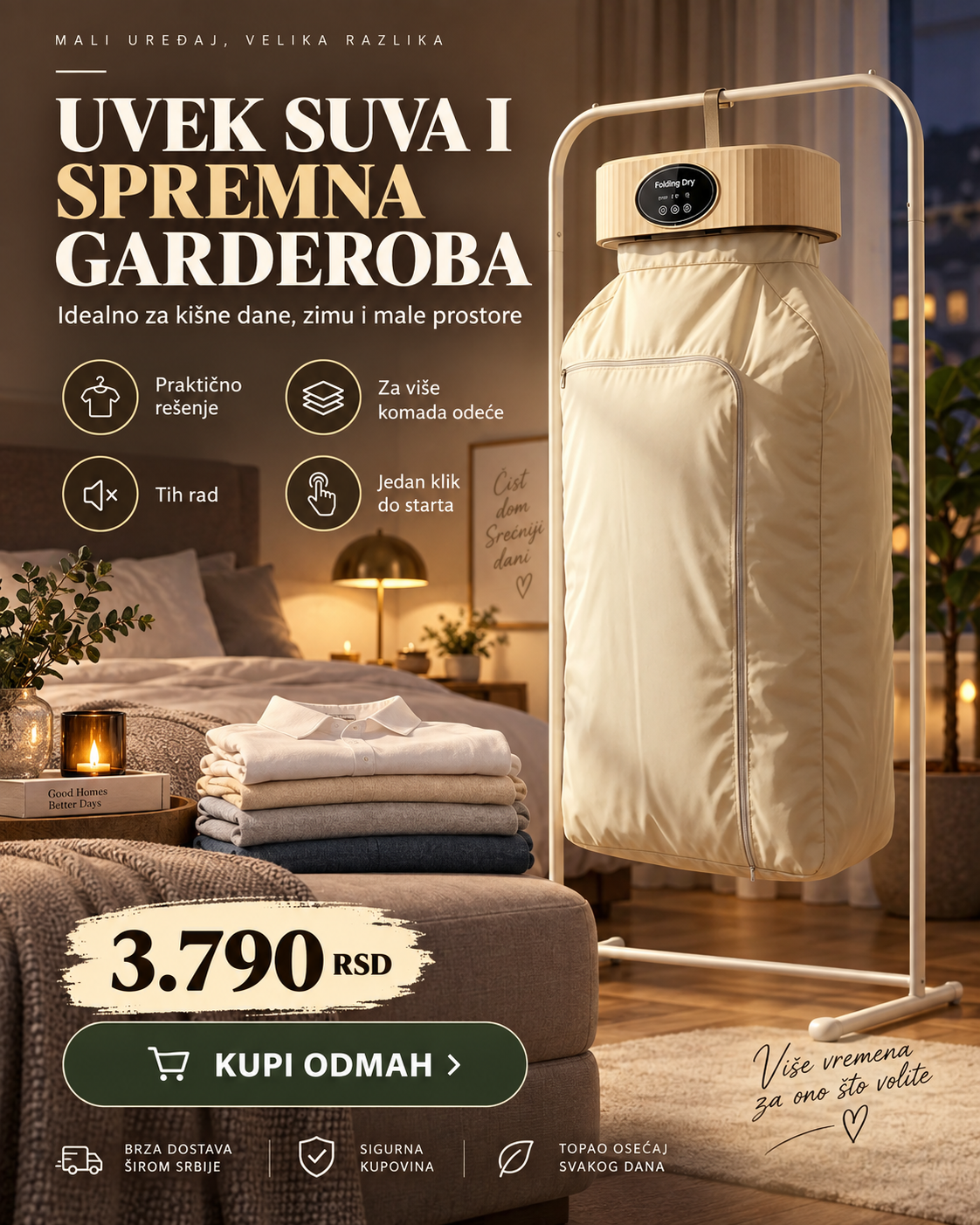 Prenosiva sušilica za odeću – kompaktno sušenje garderobe kod kuće