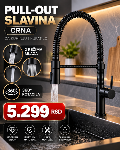Premium Pull-Out slavina 360° – 2 režima mlaza | 3 boje