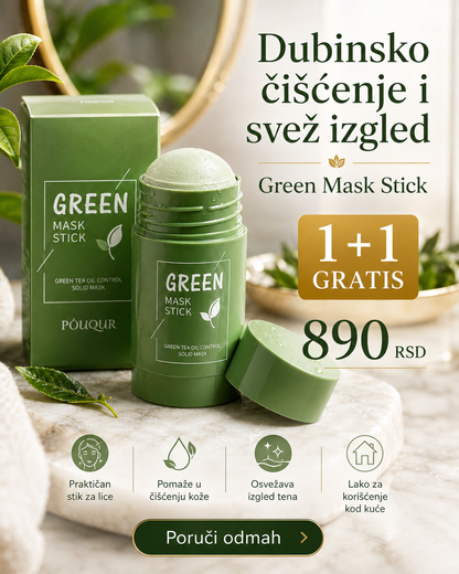 Green Mask Stick – maska za lice u stiku sa zelenim čajem | 1+1 GRATIS
