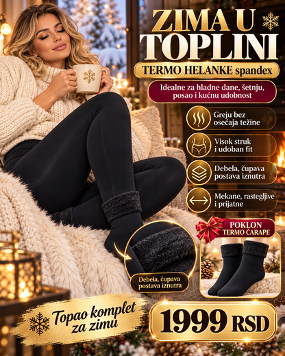 PREMIUM TERMO HELANKE – Luksuzna toplina, visok struk i elegantno oblikovana silueta + POKLON termo čarapice