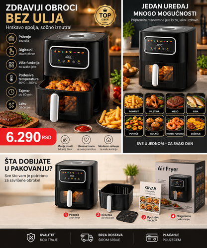 AirFry Vision 6.5L premium digitalna friteza na vruć vazduh