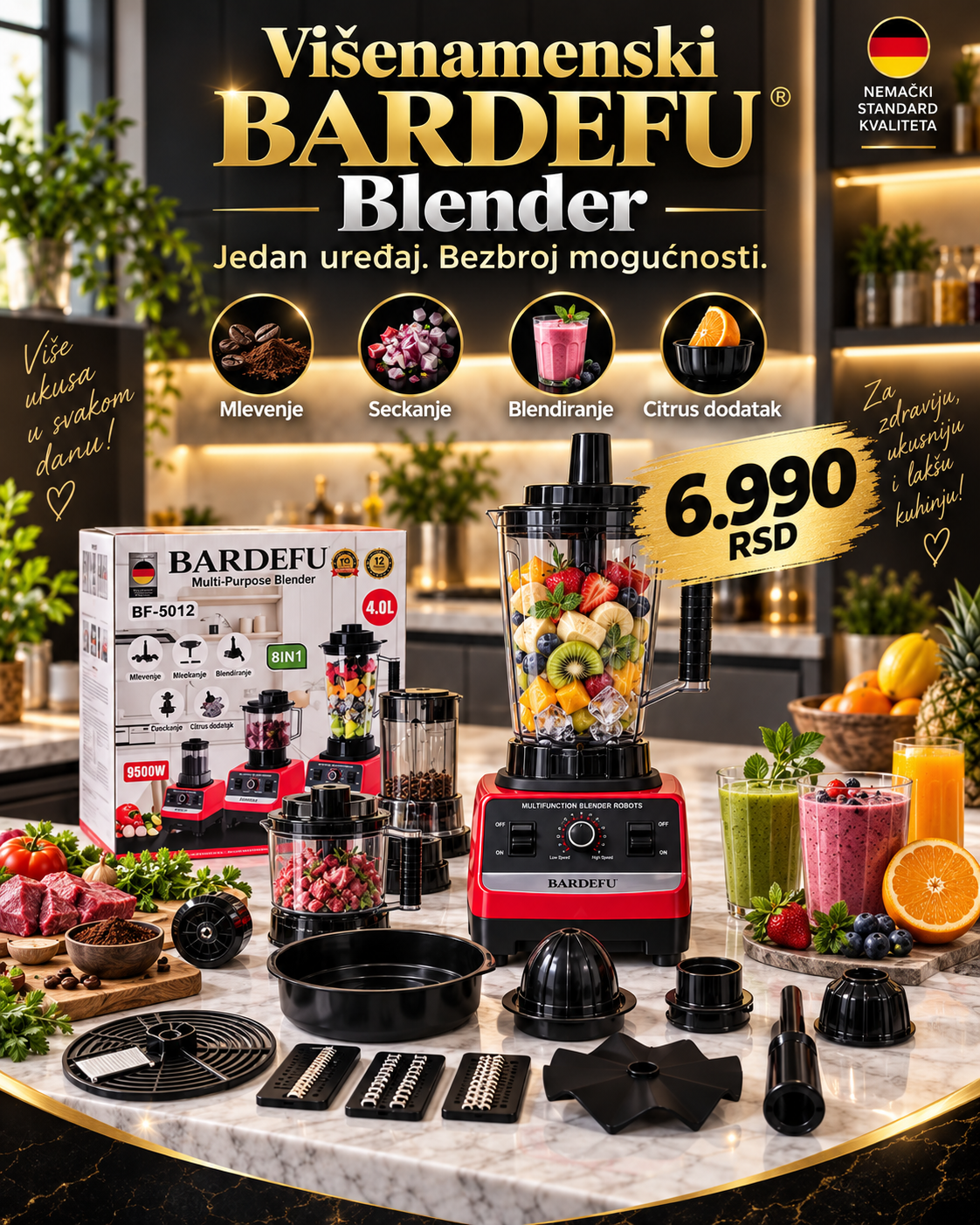 Višenamenski BARDEFU blender 8u1