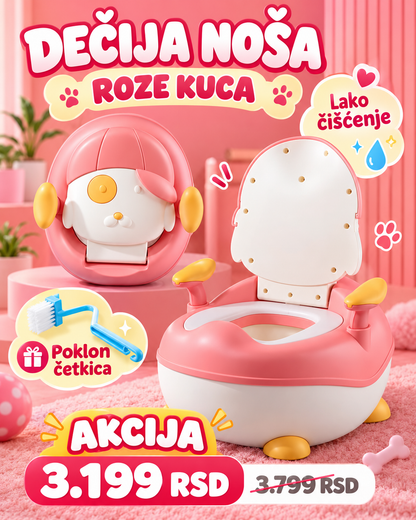 Dečija noša Roze kuca - lako čišćenje