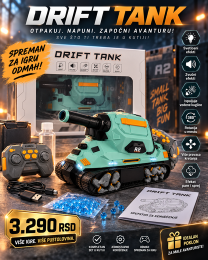 Drift Tank R2 u igri sa daljinskim upravljačem i vodenim kuglicama