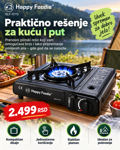 Happy Foodie QLF-011S praktičan prenosni plinski rešo za kuću i put