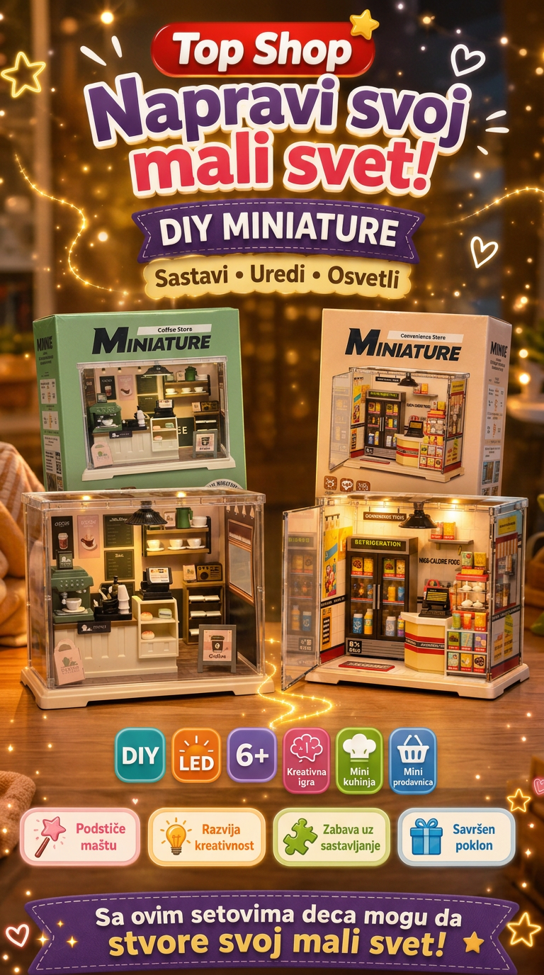 DIY Miniature – kreativni set za sastavljanje sa LED osvetljenjem | Izaberi model
