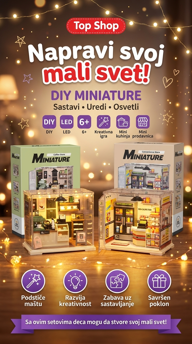 DIY Miniature – kreativni set za sastavljanje sa LED osvetljenjem | Izaberi model