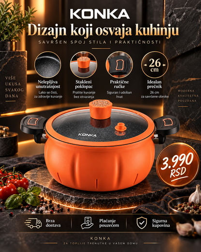 KONKA narandžasti lonac sa poklopcem