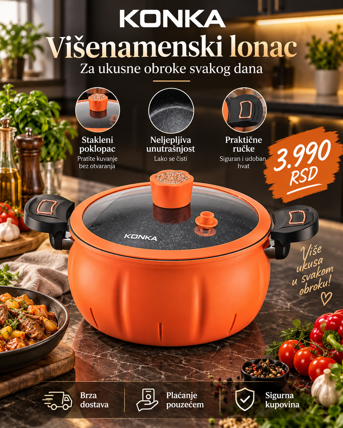 KONKA višenamenski lonac za svakodnevno kuvanje