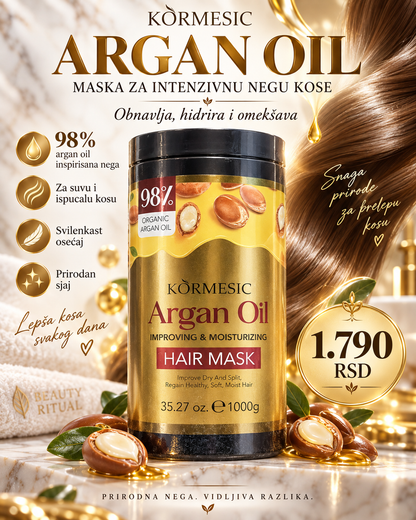 KORMESIC Argan Oil Hair Mask 1000g - luksuzna nega kose