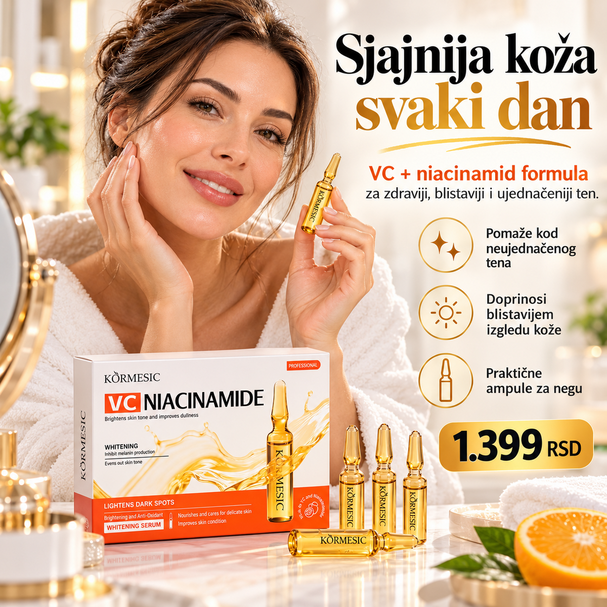 KORMESIC VC Niacinamide serum u ampulama