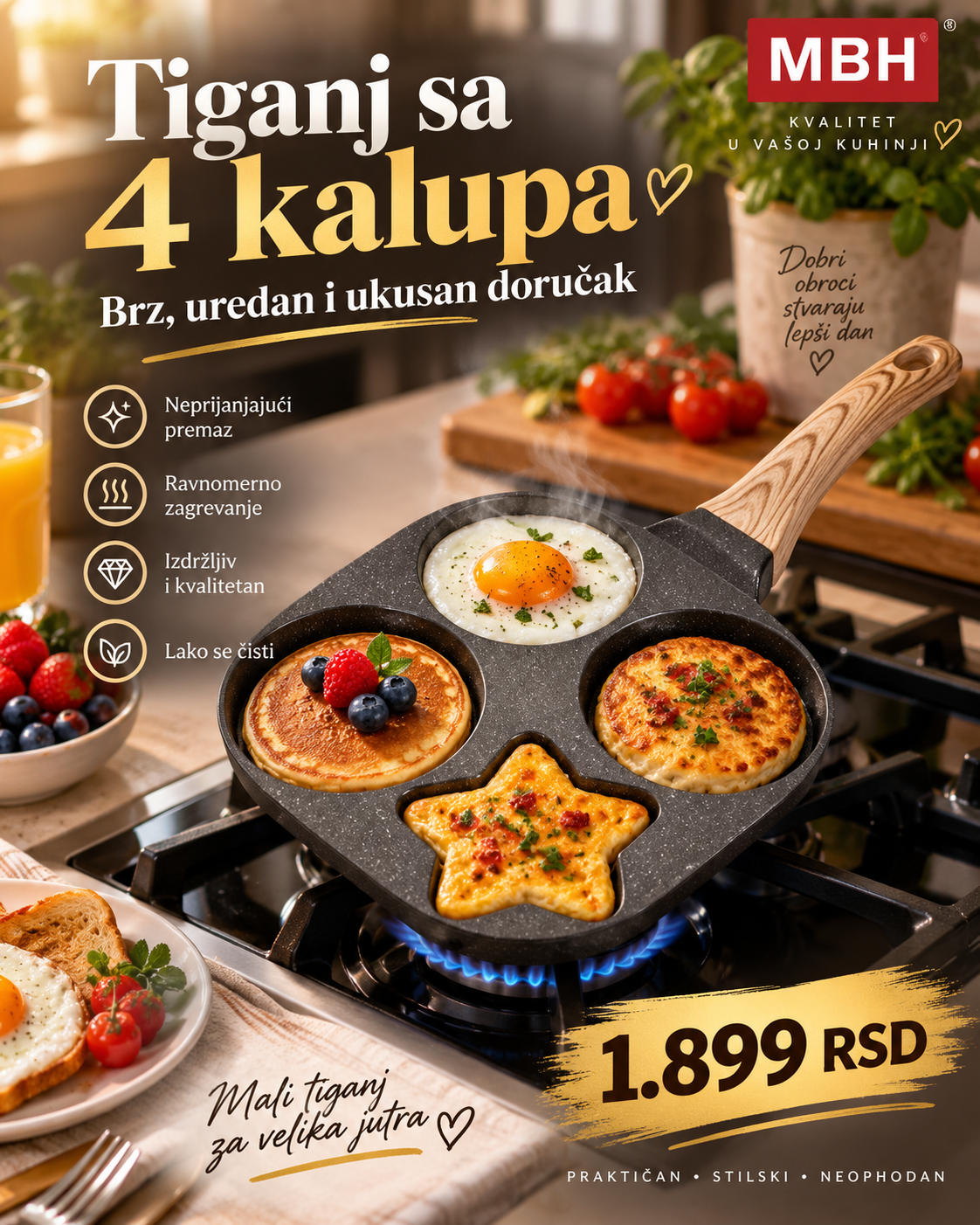 MBH Signature tiganj sa 4 odvojena kalupa