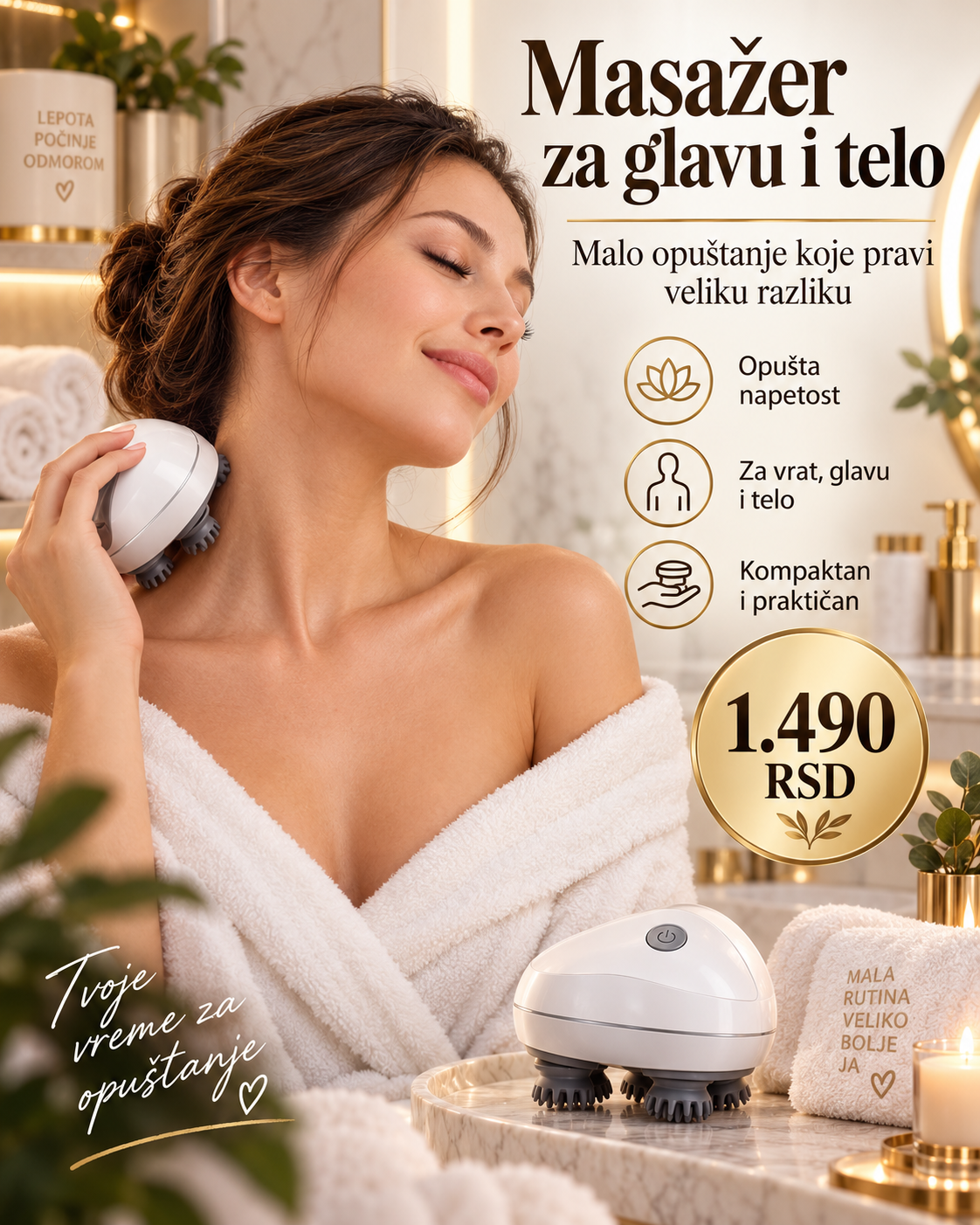 Pametni masažer za glavu i telo