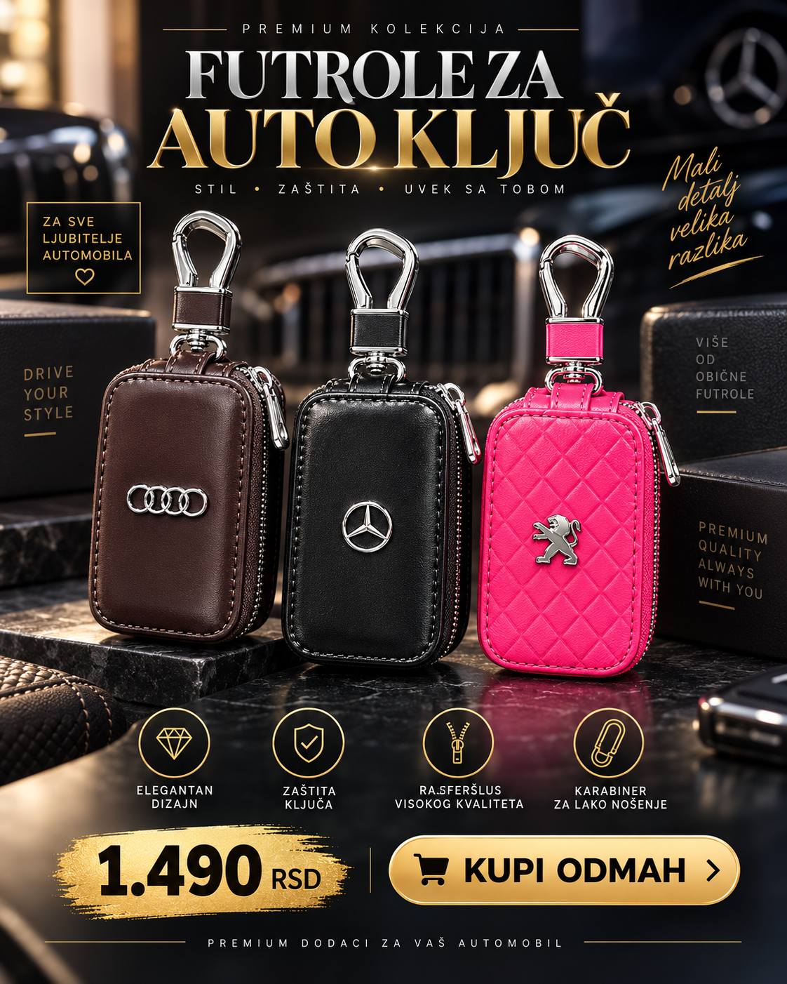Premium futrole za auto ključeve kolekcija