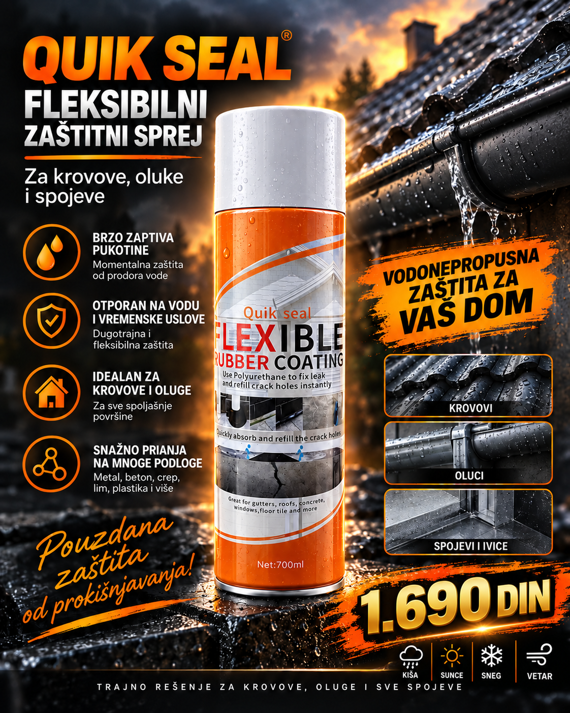 Quik Seal zaštita za krovove oluke i spojeve