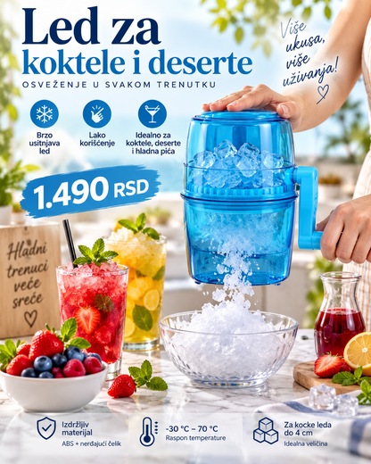 Drobilica za led sa ručkom i posudom