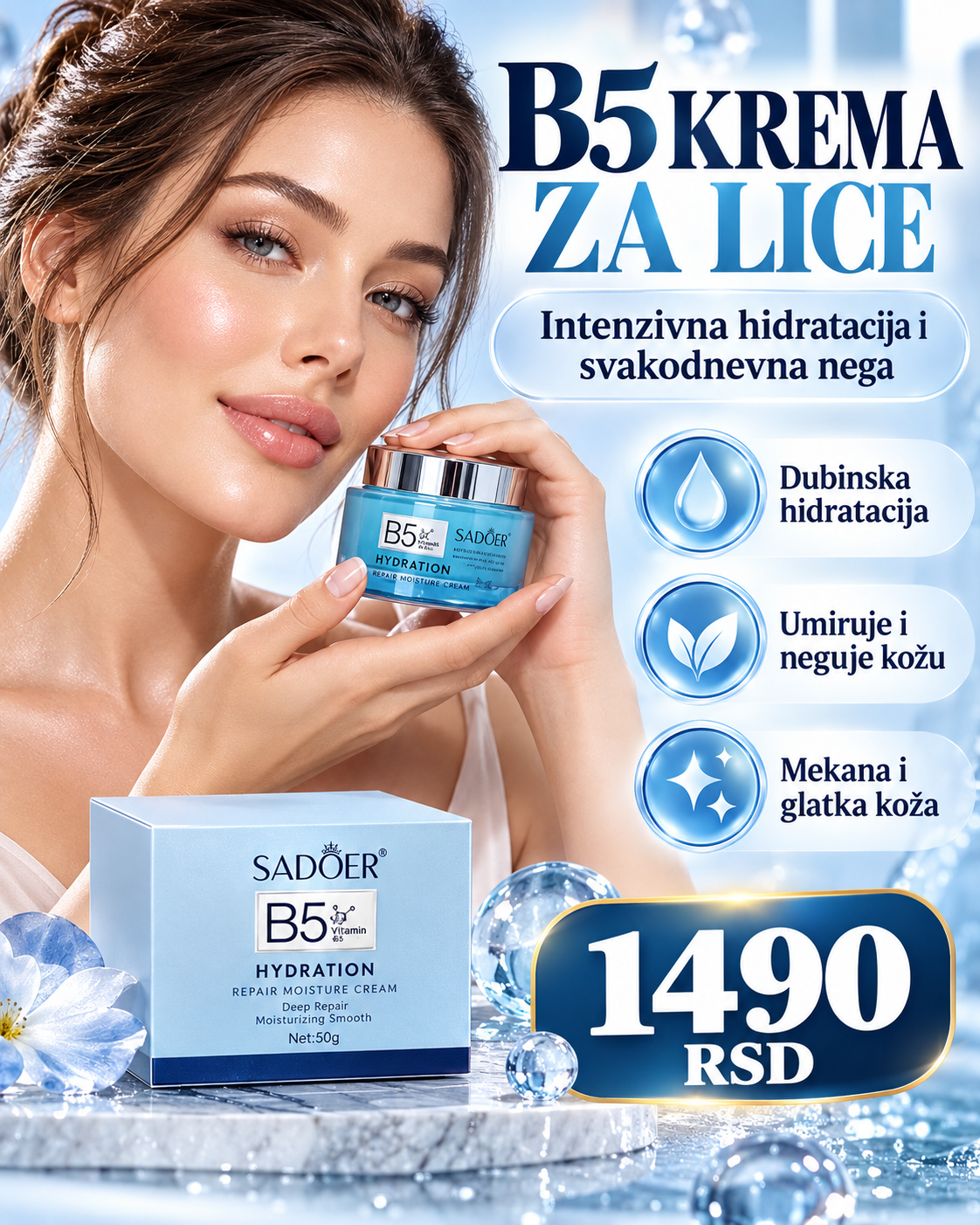 SADOER B5 Hydration krema za lice 50 g