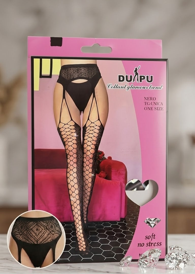 Sexy čarape koje privlače pogled sa rombom i štrasom 1+1 Gratis