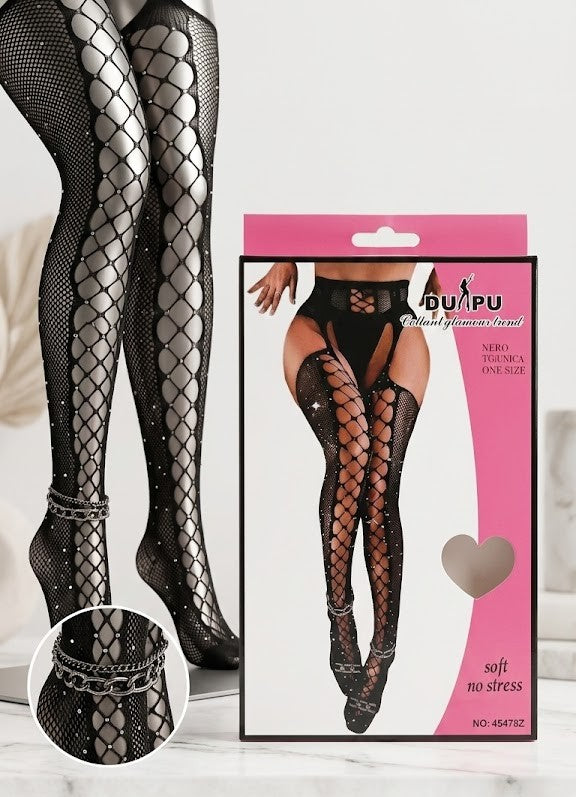 Sexy čarape koje privlače mrežaste sa štrasom 1+1 Gratis